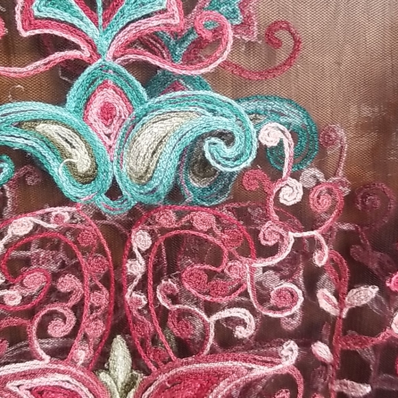 Ultra-Sheer Embroidered Mesh Tee - Picture 3 of 4